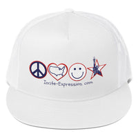 Peace Love Happiness & Liberty Trucker Cap