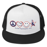 Peace Love Happiness & Liberty Trucker Cap